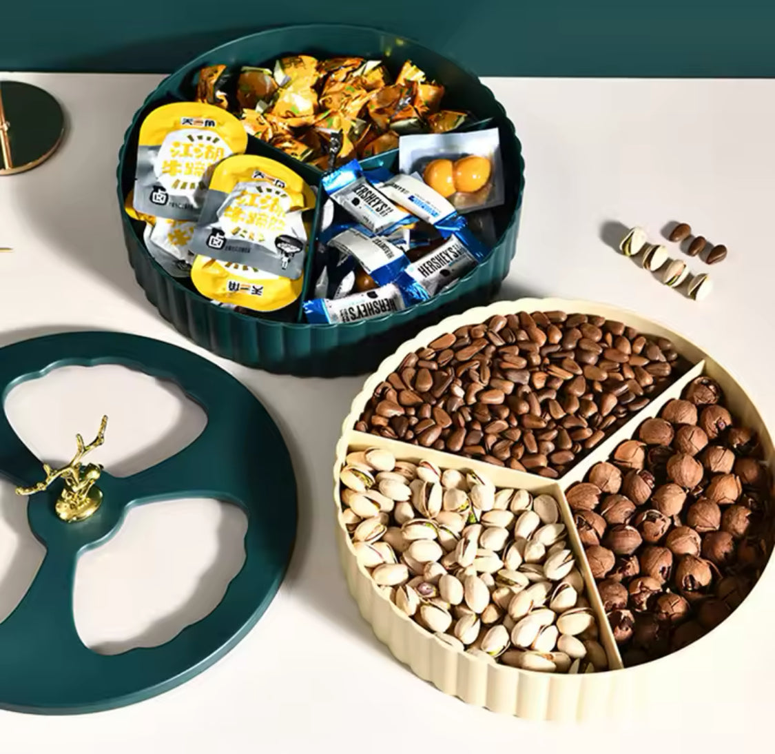 Nordic Style Dry Fruit Box, Double Layer Candy Snack Tray, Tabletop Snack Storage Container Nordic Style Dry Fruit Box, Double Layer Candy Snack Tray, Tabletop Snack Storage Container